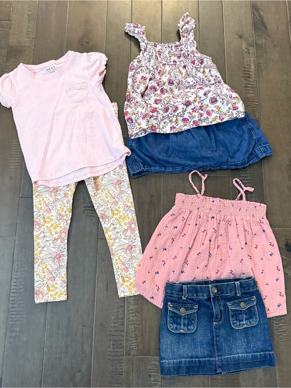 Girls Outfit Lot Bundle Tops T-Shirts Jean Skirt Skorts Clothing 5T Kids Sets
